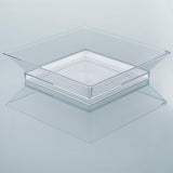 10 Pack - 4inch Clear Sleek Square Plastic Plates, Disposable Dessert Plates