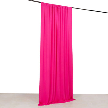 Fuchsia 4-Way Stretch Spandex Event Curtain Drapes, Wrinkle Free Backdrop Event Panel with Rod Pockets - 5ftx10ft