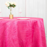 120inch Fuchsia Accordion Crinkle Taffeta Round Tablecloth