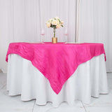 72inch x 72inch Fuchsia Accordion Crinkle Taffeta Table Overlay