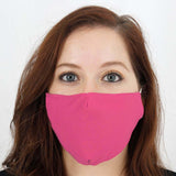 2 Ply Fuchsia Ultra Soft 100% Organic Cotton Face Masks, Reusable Fabric Masks With Soft Ear Loops