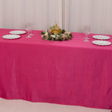 Fuchsia Seamless Lamour Satin Rectangle Tablecloth - 90x156inch for 8 Foot Table