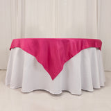 Fuchsia Seamless Lamour Satin Square Table Overlay- 54inch