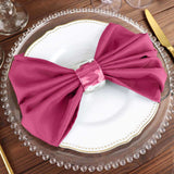 5 Pack Fuchsia Cloth Napkins with Hemmed Edges, Reusable Polyester Dinner Linen Napkins - 20"x20"