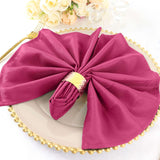 5 Pack Fuchsia Cloth Napkins with Hemmed Edges, Reusable Polyester Dinner Linen Napkins - 20"x20"