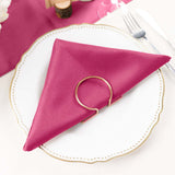 5 Pack Fuchsia Cloth Napkins with Hemmed Edges, Reusable Polyester Dinner Linen Napkins - 20"x20"