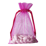 10 Pack | 6x9inches Fuchsia Organza Drawstring Wedding Party Favor Bags