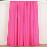 2 Pack Fuchsia Polyester Event Curtain Drapes, 10ftx8ft Backdrop Event Panels With Rod Pockets