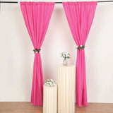 2 Pack Fuchsia Polyester Event Curtain Drapes, 10ftx8ft Backdrop Event Panels With Rod Pockets