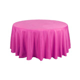 108" Fuchsia Polyester Round Tablecloth