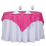 54"x54" Fuchsia Square Polyester Table Overlay