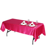 60"x102" Fuchsia Smooth Satin Rectangular Tablecloth