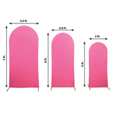 Set of 3 | Matte Fuchsia Spandex Fitted Chiara Backdrop Stand Cover For Round Top