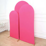 Set of 3 | Matte Fuchsia Spandex Fitted Chiara Backdrop Stand Cover For Round Top