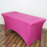 Stretch Spandex 6ft Rectangle Tablecloth Fuchsia - Durable Form-Fitting Table Cover