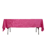 Fuchsia Premium Crushed Velvet Rectangle Tablecloth - 60x102inch