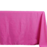 72"x120" Fuchsia Polyester Rectangle Tablecloth, Reusable Linen Tablecloth