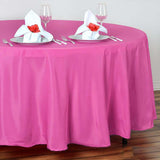 108" Fuchsia Polyester Round Tablecloth