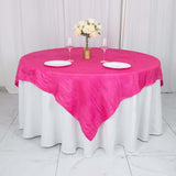 72inch x 72inch Fuchsia Accordion Crinkle Taffeta Table Overlay