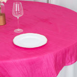 72inch x 72inch Fuchsia Accordion Crinkle Taffeta Table Overlay