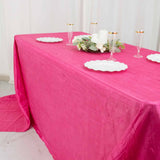 90x156inch Fuchsia Accordion Crinkle Taffeta Rectangular Tablecloth