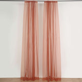 2 Pack Terracotta (Rust) Durable Flame Resistant Sheer Curtain