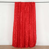 8ftx8ft Red 3D Leaf Petal Taffeta Fabric Event Curtain Drapery, Photo Backdrop Panel