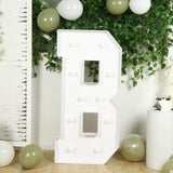 4ft White Large Marquee Light Up Letter B Mosaic Balloon Frame Pre-Cut Foam Board 10 Warm White