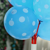 25 Pack | 12inches Blue & White Fun Polka Dot Latex Party Balloons