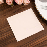 50 Pack 5x5inch Blush Soft 2-Ply Disposable Cocktail Napkins, Paper Beverage Napkins