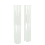 2 Pack 12inch Tall Clear Glass Candle Shades with 2.25inch Wide Open Ends