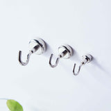 Pack of 4 | 4.5Lb Capacity Silver Heavy Duty Magnetic Hooks, Multipurpose Hanging Metal Hooks