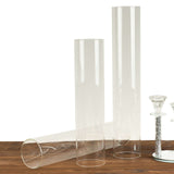 Set of 3 Clear Glass Sleeves for Candles, 3.5" Wide Hurricane Pillar Candle Shades Holder