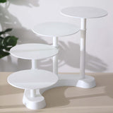 4-Tier Half Moon White Plastic Cake Dessert Stand, 4-Shelf Cupcake Display - 17inch Tall