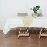 60"x102" White Rectangular Tablecloth, Linen Table Cloth With Slubby Textured, Wrinkle Resistant