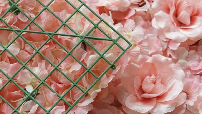 Green geometric flower wall display