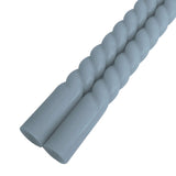 12 Pack | 11inch Dusty Blue Premium Unscented Spiral Wax Taper Candles