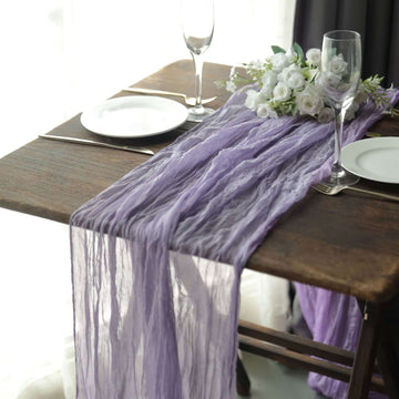 Gauze Cheesecloth 10ft Table Runner Lavender Lilac - Rustic Boho Style