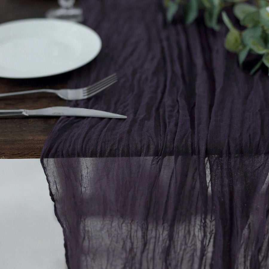 10ft Purple Gauze Cheesecloth Boho Table Runner