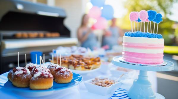 gender reveal- bbq