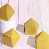 25 Pack | 2x3inches Geometric Gold Glitter Wedding Favor Candy Gift Boxes