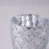 Metallic Silver Mercury Glass Votive Candle Holders, Tealight Candle Holders - Geometric Designs