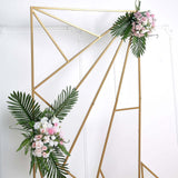 7ft Tall Gold Metal Rectangular Geometric Flower Frame Prop Stand