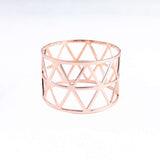 5 Pack | Metallic Blush/Rose Gold Geometric Napkin Rings, Paper Napkin Holders