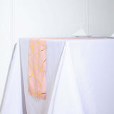 9ft Blush / Rose Gold With Gold Foil Geometric Pattern Table Runner