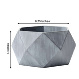 7inch Gray Finished Concrete Geometric Planter, Mini Cement Succulent Flower Pot