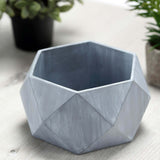 7inch Gray Finished Concrete Geometric Planter, Mini Cement Succulent Flower Pot