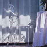 Clear Acrylic Banquet Ghost Chair With Oval Back, Transparent Armless Event Accent Chair