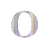 4 Pack - 5" Iridescent Alphabet Stickers Banner, Customizable Stick on Letters - O#whtbkgd#whtbkgd