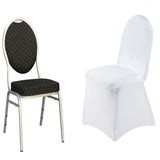 White Premium Spandex Stretch Fitted Banquet Chair Cover With Foot Pockets - 220 GSM